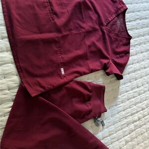 Figs Maroon Medical Scrub Set